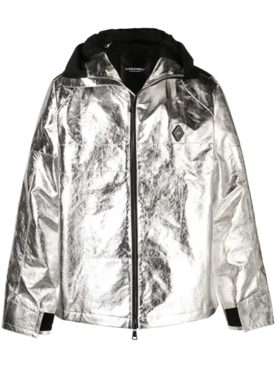 A-COLD-WALL* logo-plaque reflective hooded jacket - Silver