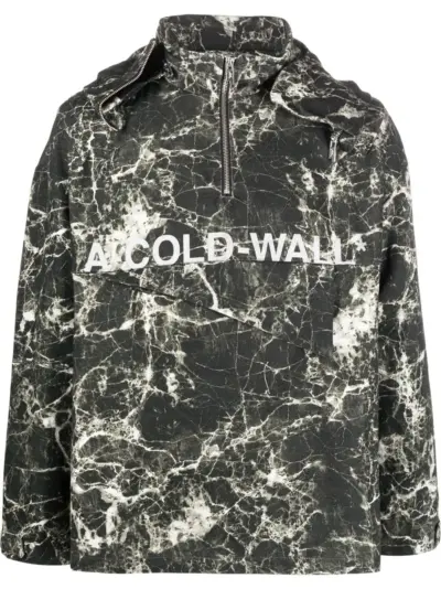 A-COLD-WALL* marble-print pullover jacket - Green