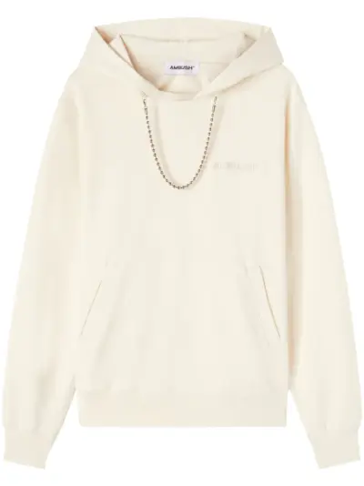 AMBUSH ball-chain organic cotton hoodie - Neutrals