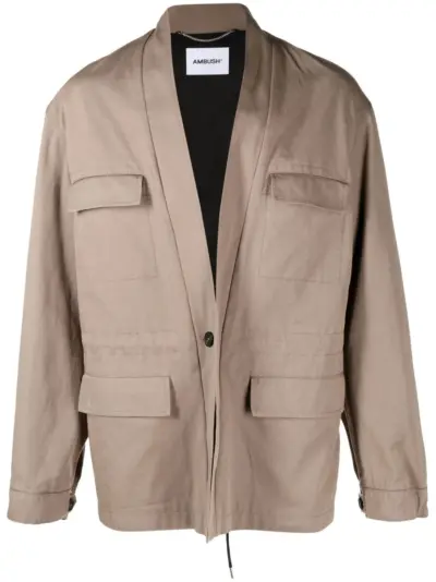 AMBUSH drawstring V-neck jacket - Brown