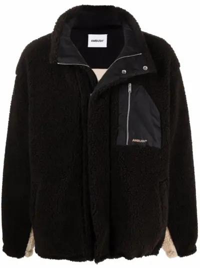 AMBUSH panelled sherpa jacket - Neutrals