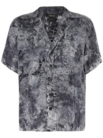 Avant Toi floral-print shirt - Grey