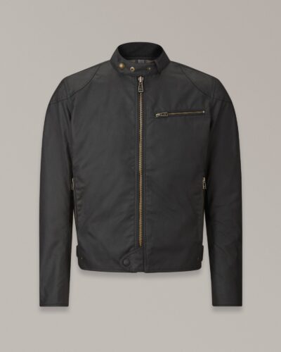 Belstaff Ariel Motorcycle Jacket Men's Waxed Cotton Black Size L