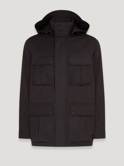 Belstaff Drome Jacket Men's Cotton Blend Gabardine BLACK Size XL