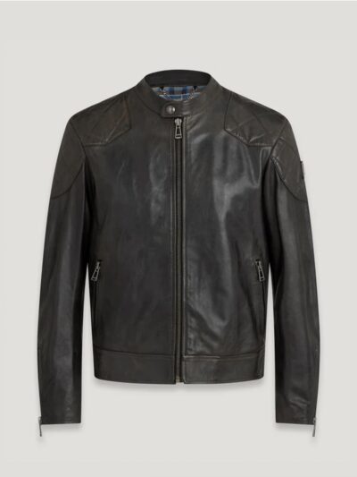Belstaff Outlaw Jacket Men's Hand Waxed Leather Black Size UK 50