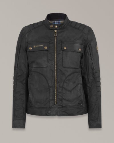 Belstaff Roberts Motorcycle Jacket Men's Waxed Cotton Black Size XL