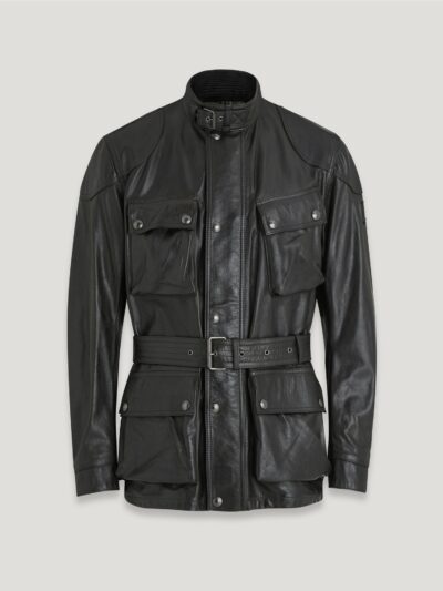Belstaff Trialmaster Panther Jacket Men's Hand Waxed Leather Black Size UK 42