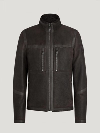 Belstaff Tundra Jacket Men's Lightweight Shearling Black / Black Size UK 42