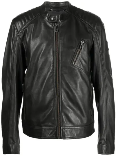 Belstaff long-sleeve leather jacket - Black