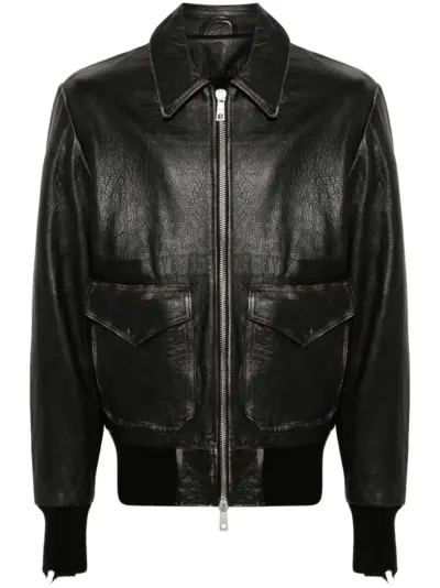 Giorgio Brato leather shirt jacket - Black