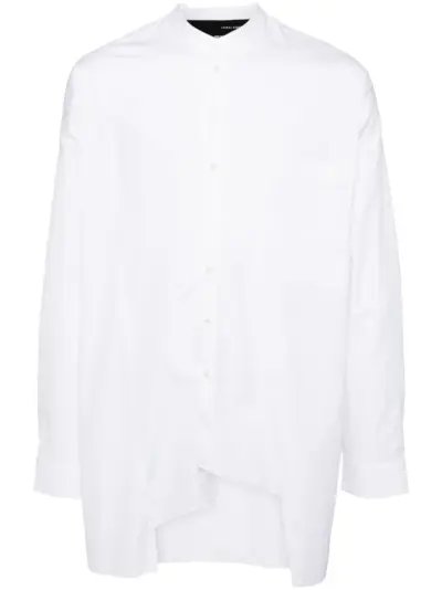 Isabel Benenato asymmetric cotton shirt - White