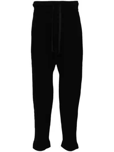 Isabel Benenato knitted track pants - Black