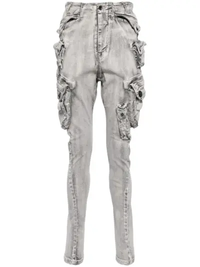Julius drop-crotch cotton blend trousers - Grey