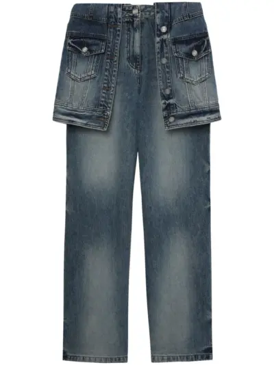 Juun.J layered panelled jeans - Blue