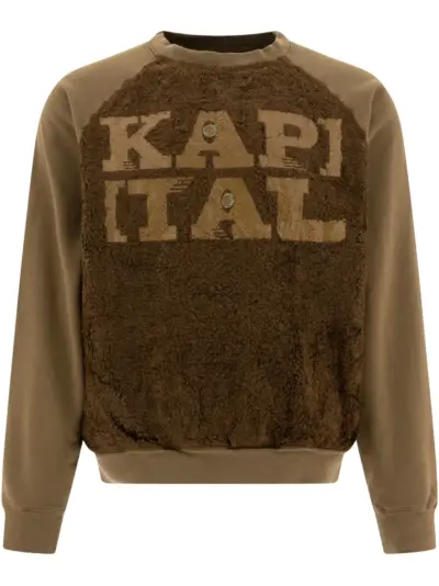 KAPITAL faux fur-embellished sweatshirt - Green