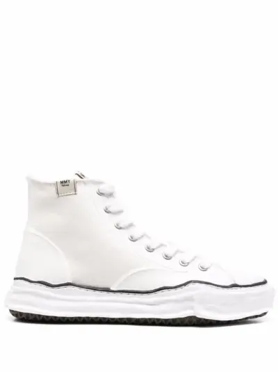 Maison MIHARA YASUHIRO high-top raw-cut sneakers - White