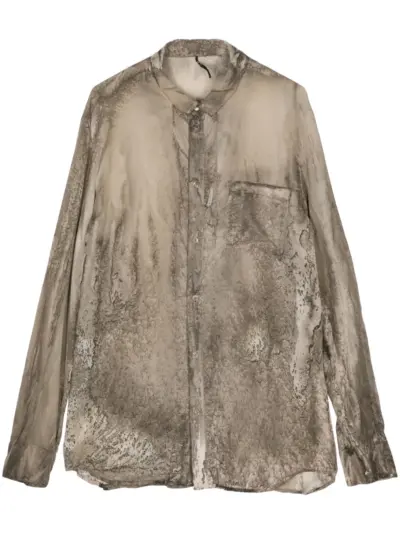 Masnada abstract-print cotton shirt - Brown