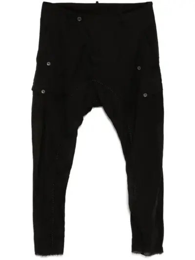Masnada cotton drop-crotch trousers - Black