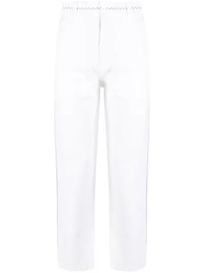 Nick Fouquet embroidered straight-leg trousers - White