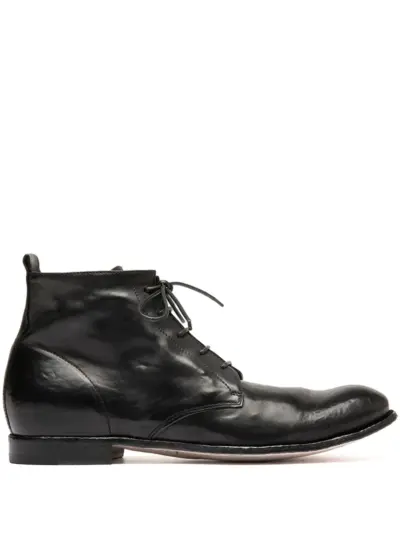 Officine Creative lace-up leather boots - Black