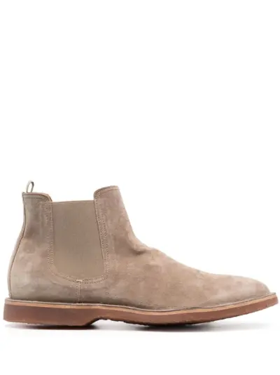 Officine Creative round-toe suede boots - Neutrals