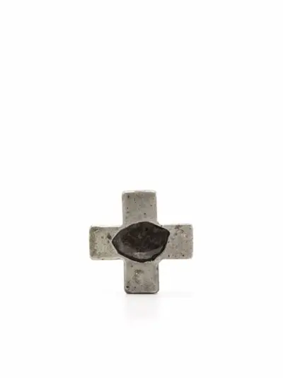 Parts of Four 12mm cross earring - Grey