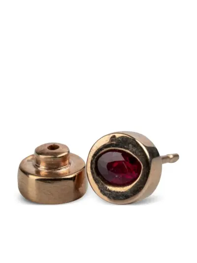 Parts of Four 18K rose gold-plated sterling silver ruby earring - Pink