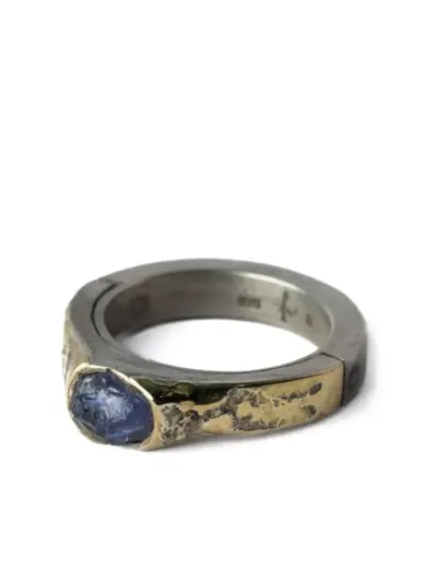 Parts of Four 18kt yellow gold Sistema tanzanite ring - Silver