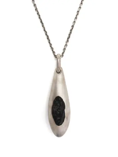Parts of Four Chrysalis tektite pendant necklace - Silver