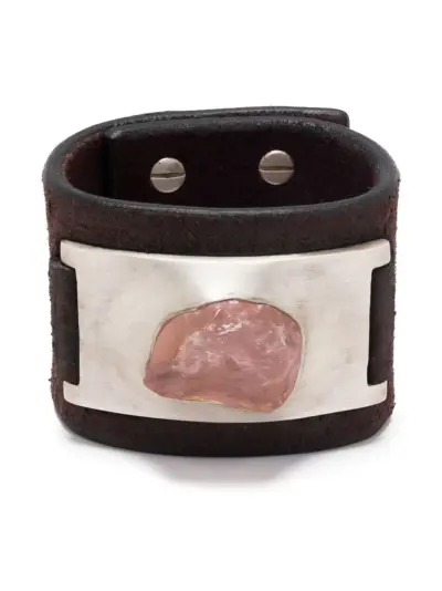Parts of Four Crescent leather bracelet - Brown