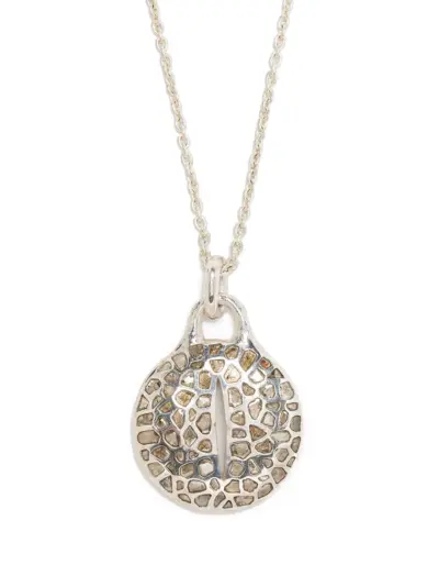 Parts of Four Disk diamond necklace - Silver