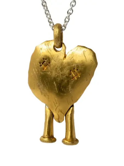 Parts of Four Heart Boy necklace - Gold