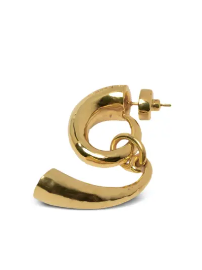 Parts of Four Horn Pendant earring - Gold