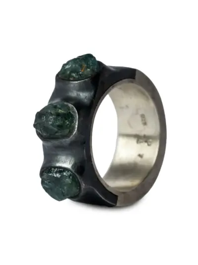 Parts of Four Sistema grandidierite sterling silver ring