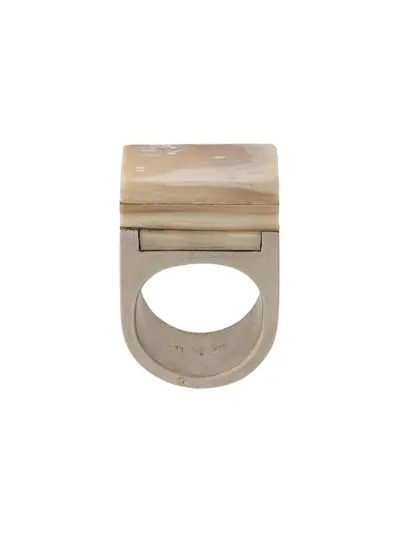 Parts of Four cuboid plate ring - Silver