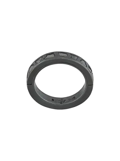 Parts of Four diamond detail band ring - Black