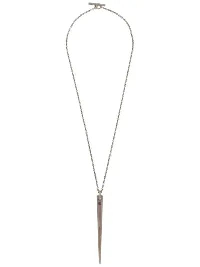 Parts of Four large spike pendant necklace - Silver