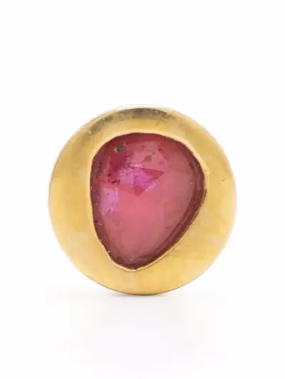 Parts of Four ruby stud earring - Gold