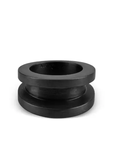 Parts of Four sterling silver Chasm v2 ring - Black