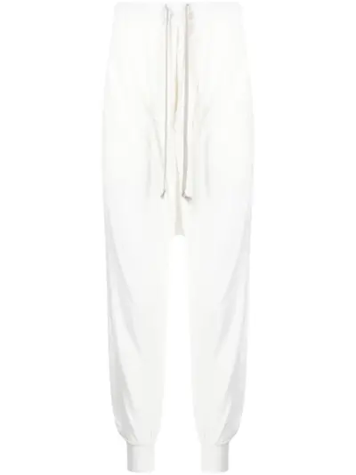 Rick Owens DRKSHDW drop-crotch cotton track pants - White