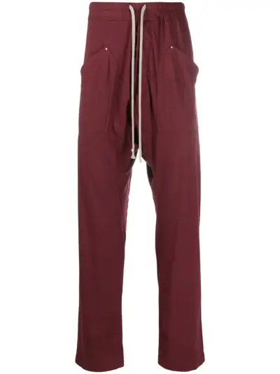 Rick Owens DRKSHDW drop-crotch track trousers - Red