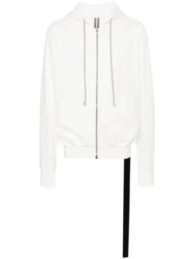 Rick Owens DRKSHDW zip-up cotton hoodie - White