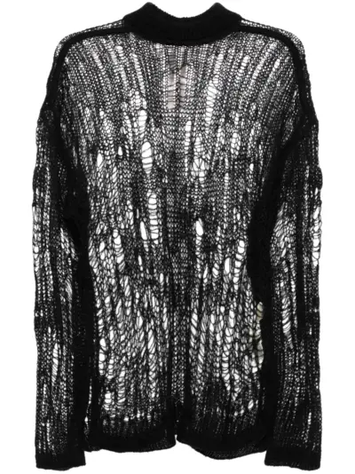 Rick Owens Tommy Lupetto open-knit jumper - Black