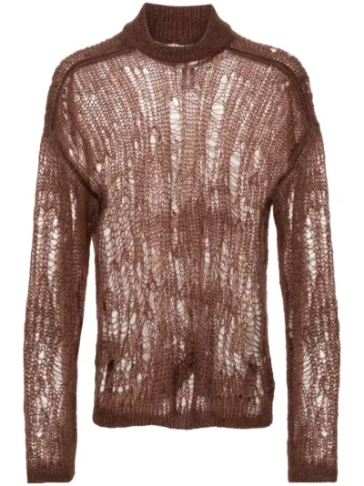 Rick Owens Tommy Lupetto open-knit jumper - Brown