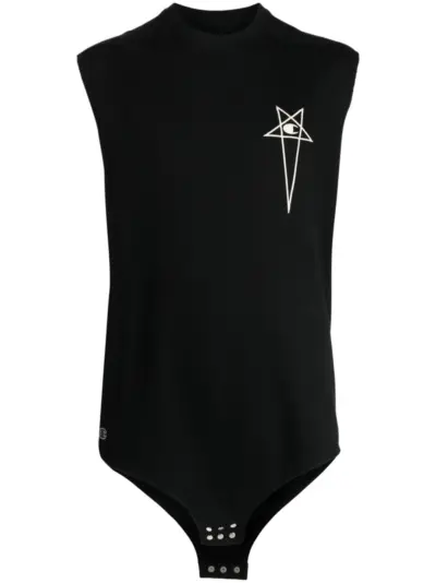 Rick Owens X Champion logo-embroidered cotton tank top - Black