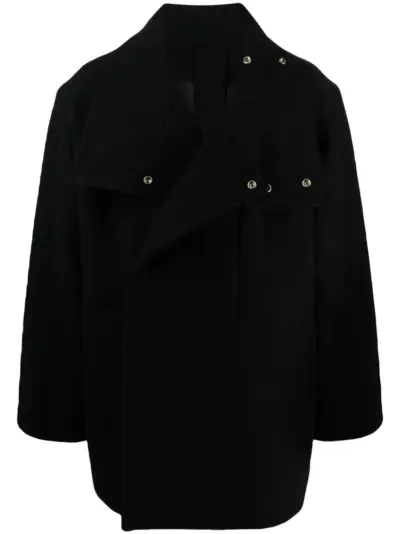 Rick Owens double-breasted virgin wool coat - Black