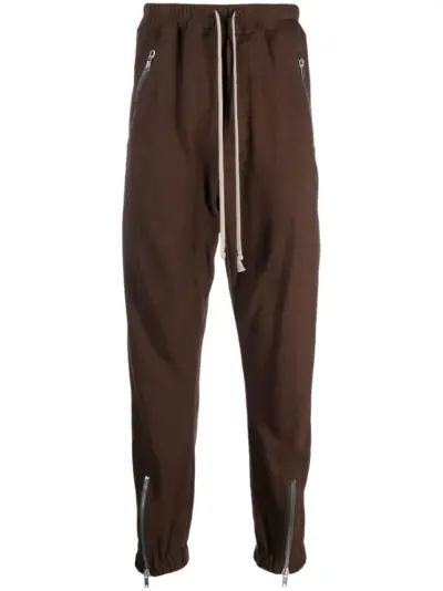 Rick Owens drop-crotch drawstring tapered trousers - Brown