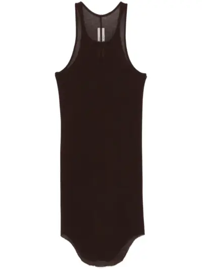 Rick Owens fine-ribbed tank top - Brown
