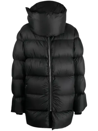 Rick Owens high-neck puffer coat - Black