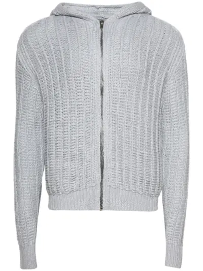Rick Owens knitted hoodie - Blue